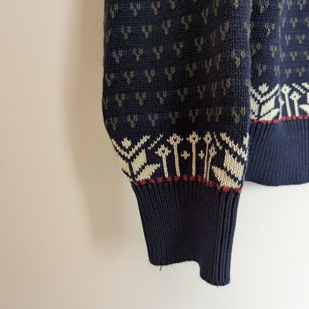Vintage Daniel David Fair Isle Sweater – Zip Mock Neck – Size Small - Picture 7 of 10